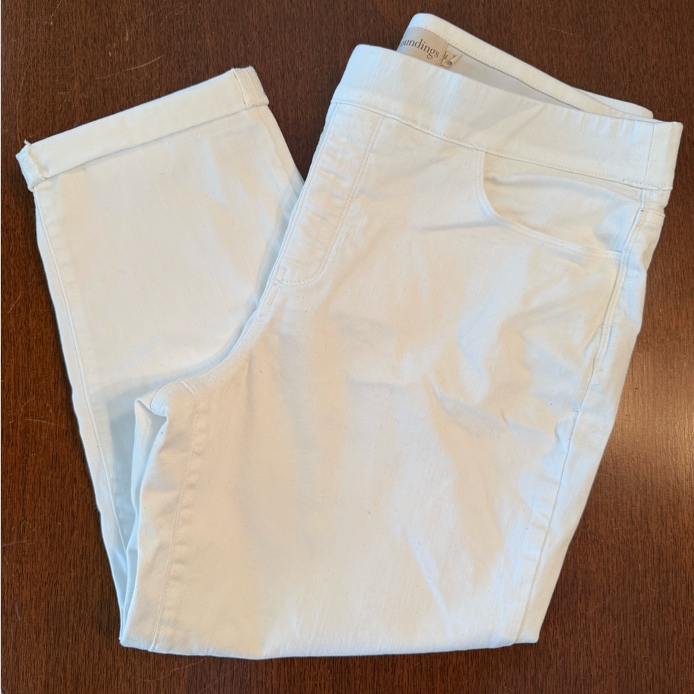Soft Surroundings White Skinny Cropped Jeans